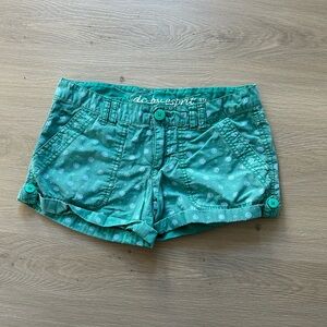 Esprit Green and Blue Printed Cotton-Blend Shorts